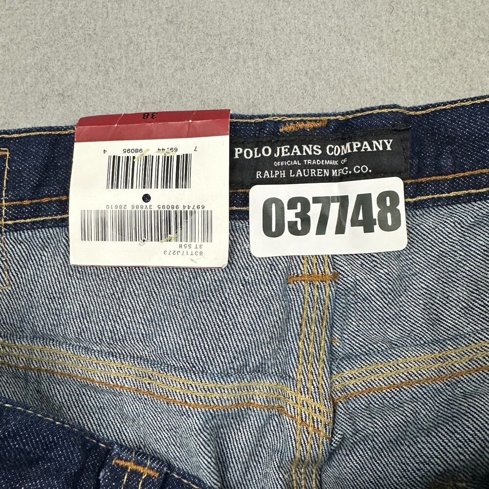 Polo Jeans Co Shorts Men 38 Blue Canton Carpenter Denim Y2K Deadstock Hip Hop - Picture 8 of 8